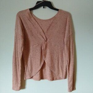 PEACH FRONT TWIST KNIT TOP. NWT